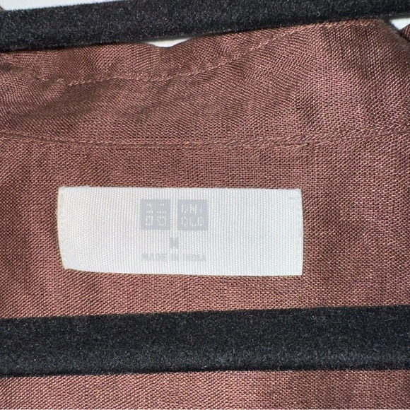 UNIQLO Linen Button Up - Brown - Picture 3 of 4